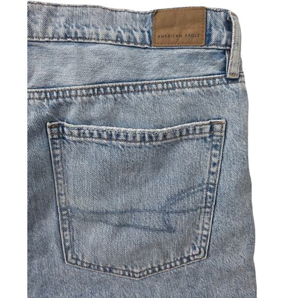 American Eagle Ladies' Low-Rise Denim Baggy Skater Shorts sz 14 Destroyed Grunge - Picture 4 of 6